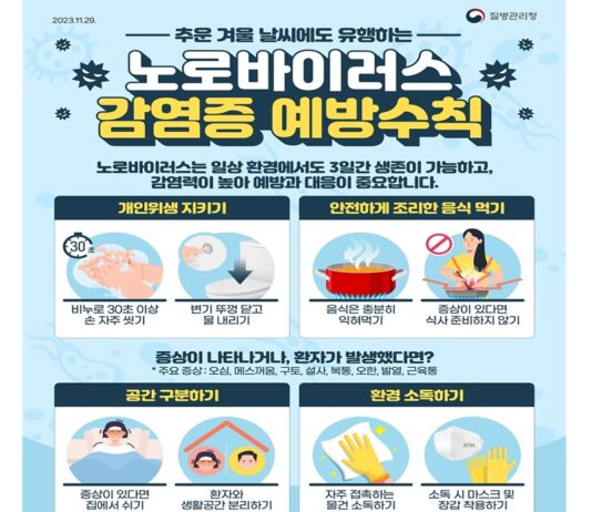 질병청, 노로바이러스·호흡기감염병 비상방역체제 운영